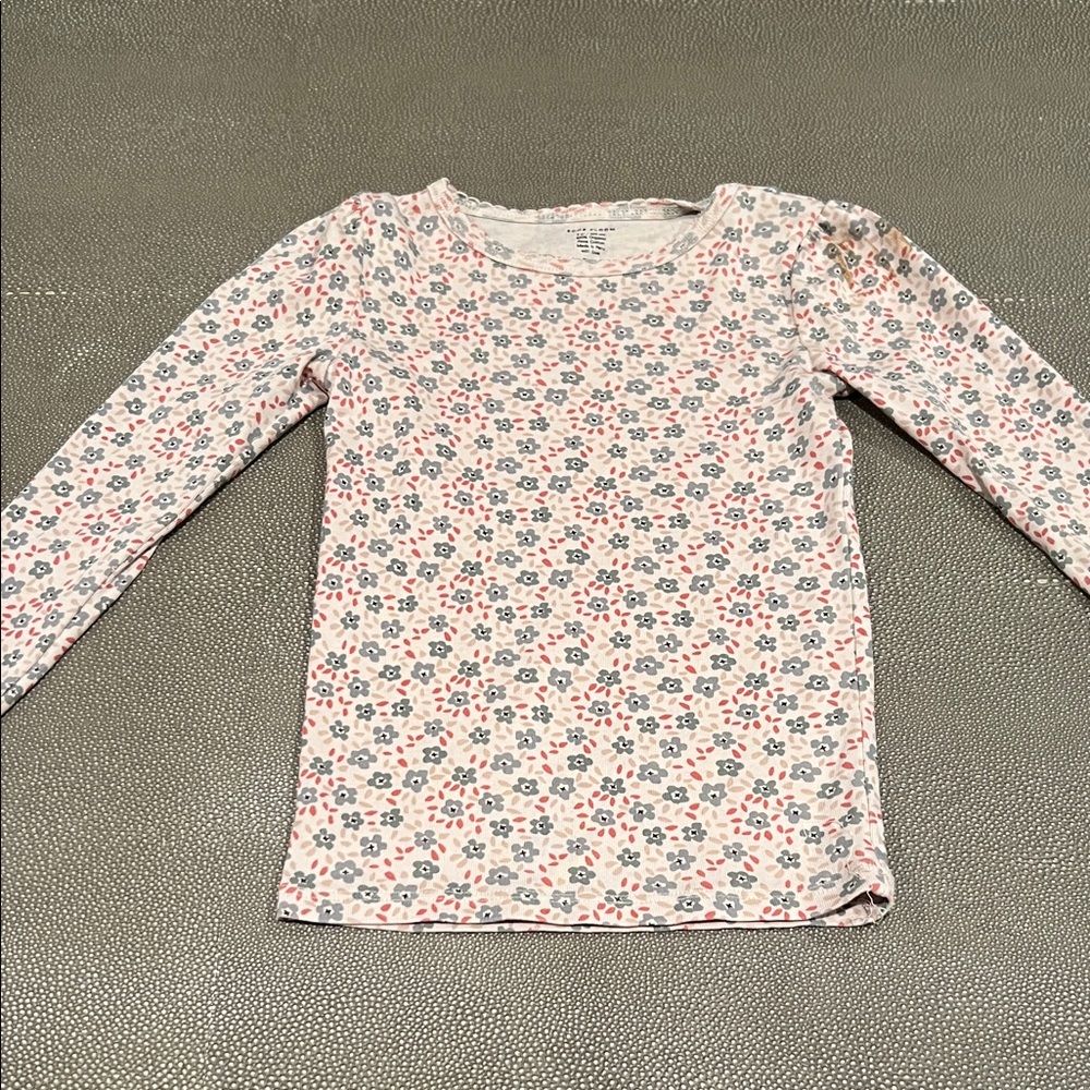 Girls' Floral Long-Sleeve Tee - Pink & Blue